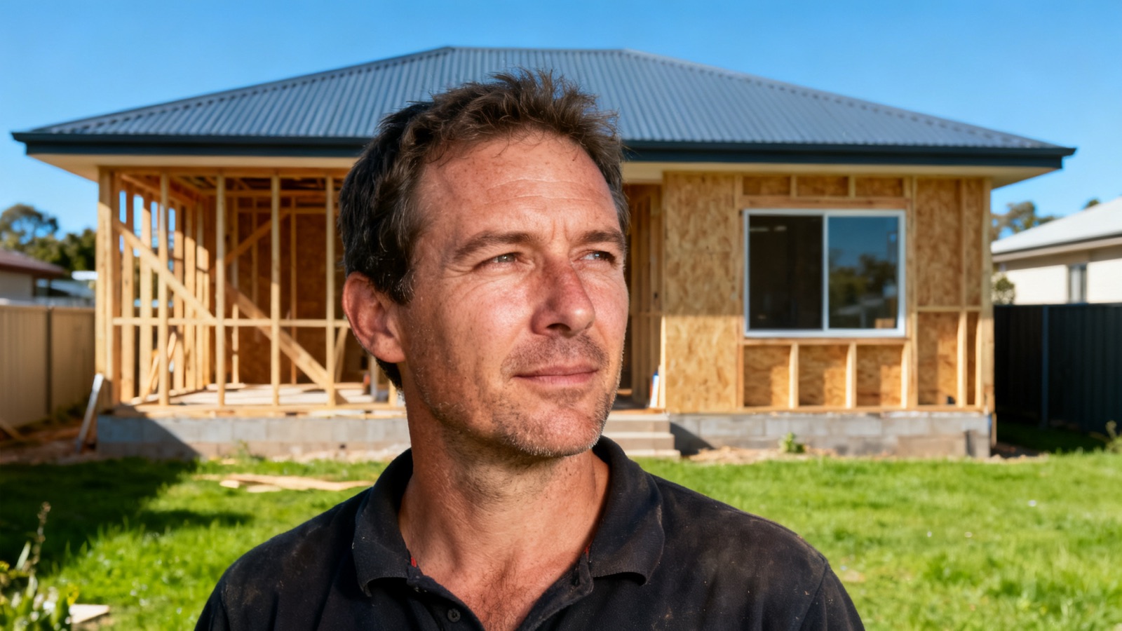 An Australian house renovation showing exposed timber wall framing